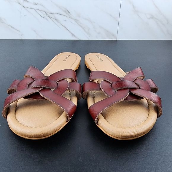 Torrid Brown Strappy Slides - Picture 2 of 6